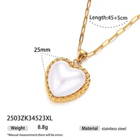 Bijoux de mode raffinés, bijoux en acier inoxydable plaqué or 18 carats, collier en forme de cœur imitation perle tendance INS pour femmes