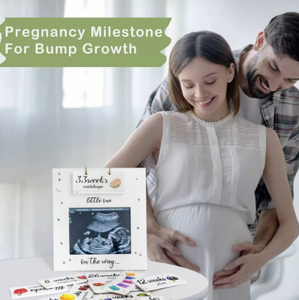 Cadre photo tendance imprimé UV pour suivi hebdomadaire des étapes de <span class=keywords><strong>grossesse</strong></span> (fruits et légumes) et première image d'échographie de la croissance du fœtus - Product Image 4