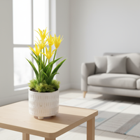 Tanaman Pot Mini Buatan Ramah Lingkungan Tahan UV Cabang Seperti Asli Gaya Modern Dekorasi Interior Rumah Ruang Tamu Meja