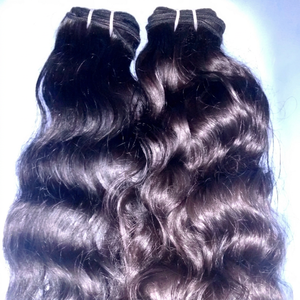 Natural Color 1b 100% Great 12A Virgin Indian Remy Human Hair Extensions 100g <b>Machine</b> Double Weft Unprocessed Raw Hairs Weaving - Product Image 1