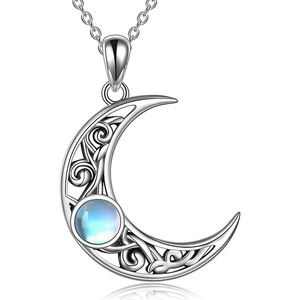 Collana con Ciondolo Sole e Luna per Coppie, Catena con Luna Crescente, Gioiello Regalo Romantico - Product Image 1
