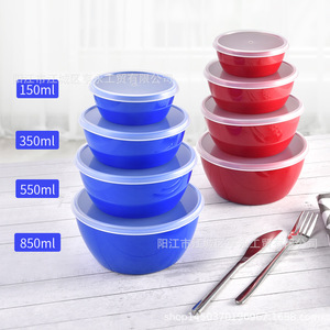 Plastic Salad Bowls 4 Piece <b>Set</b> With Lids Airtight Food Storage For Camping Outdoor Use - Product Image 2