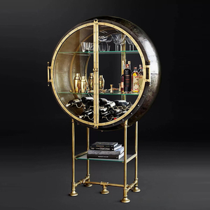 Meuble à vin de luxe en acier inoxydable 304, design moderne, pour exposition de spiritueux, idéal pour villas et manoirs, pièce maîtresse Ze-00449 304 - Product Image 1