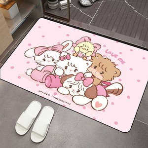 Alfombra de Baño Rectangular con Ilustraciones de Mikko, de Tierra de Diatomeas, Antideslizante, Absorbente y de Secado Rápido, para la Entrada del Baño - Product Image 1