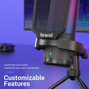 Microphone professionnel à condensateur 192kHz/24bit pour gaming avec éclairage RGB - Product Image 6