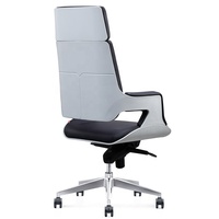 Avec châssis en forme de grenouille, coque en plastique noir et blanc, chaises de luxe en cuir pour bureau
