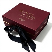 Boîte d'emballage en papier avec logo personnalisé, boîte cadeau en carton rigide avec fermeture magnétique de luxe pour cosmétiques, bijoux, emballage haut de gamme