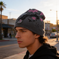 Gorros de Diseño con Estampado de Goma, Gorras Vintage con Logotipo Personalizado Bordado, Parche de Sarga Desgastado, Estilo Y2K, Gorros Deportivos de Anime