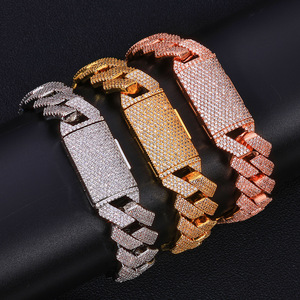 Pulsera de Zirconia para Hombre de 15mm con Cuatro Hileras, Cadena Cubana con Incrustaciones de Diamantes, Joyería de Moda al por Mayor Tanjing Fashion - Product Image 2