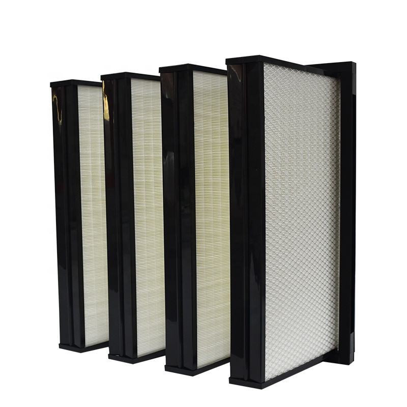 Industrial Fiberglass H13 H14 HEPA Filter W Type V-Bank Ventilation ...
