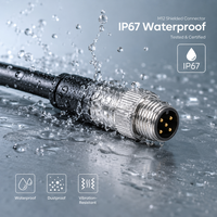 Cable de conexión HYF sobremoldeado y blindado M12 de 5 pines con código A para sensor y actuador, cable PUR para conexión de dispositivos IO-Link CNC en fábrica