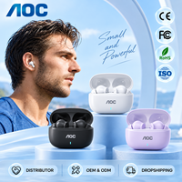 Écouteurs sans fil AOC TWS avec réduction de bruit ANC, écouteurs intra-auriculaires, haut-parleur de 13 mm, logo personnalisé, OEM, ODM, marque privée, vente en gros