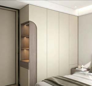 Customized Wall Mounted Wardrobe Cabinet With Foldable Ironing Board Integrated Mirror and Drawer Organizers for Apartments - Product Image 3