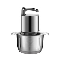 Hachoir Électrique Domestique Multifonction en Acier Inoxydable, Robot Culinaire pour Bébé, Hachoir à Viande, Presse-Ail, Hachoir à Piments, Trancheuse