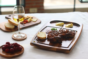 Solid Natural Rectangular Bamboo <strong>Wood</strong> Acacia Serving Tray Eco-friendly Bread Boards for Food and Steak Dishes &amp; <strong>Plates</strong> - Product Image 6