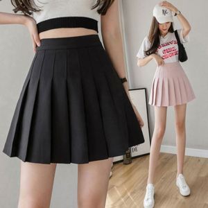 Brown <b>Ladies</b> 2025 <b>Summer</b> Solid Breathable Ruffles Casual Natural Waist Black Mini Pleated Polyester Fiber <b>Skirt</b> School Girl - Product Image 1