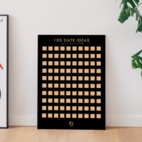 Affiche personnalisée pour la saint-valentin, idée de cadeau pour Couples, liste de seau, défi romantique, 100 Dates, voyage de nuit, à gratter