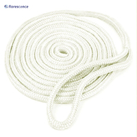 Cordage d'amarrage en nylon double tressé de plusieurs tailles (3/8'', 1/2'', 5/8'', 3/4''), ligne d'amarrage en polyamide de 15/20/25/35 pieds pour yachts et amarrages marins