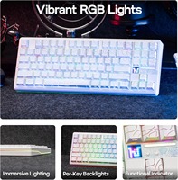 AULA F87 Pro V2 TKL Keyboard Mekanik Tri Mode Nirkabel Hot Swappable RGB PBT Gasket Mount Keyboard Gaming untuk PC