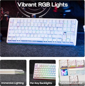 Clavier mécanique AULA F87 <span class=keywords><strong>Pro</strong></span> V2 TKL, sans fil, trois modes, éclairage RGB, touches PBT, montage Gasket, clavier de jeu pour PC - Product Image 4