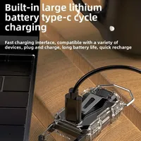 Mini-Schlüsselanhänger-Taschenlampe, wiederaufladbar, EDC-Taschenlampe, 6 Modi, Clip-Hutlicht, tragbare Notfall-Lampe für Outdoor-Camping, Angeln, Wandern