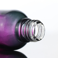 Flacons cosmétiques ovales en verre transparent avec dégradé rose, logo personnalisé luxueux, 30 ml, flacon compte-gouttes, impression sérigraphique