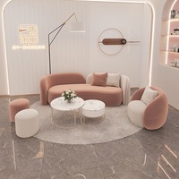 Conjunto de Sofás Curvos de Tela, Muebles Modulares para Oficina, Sala de Reuniones, Sala de Estar, Esponja para Hotel, Salón de Belleza, Apartamento, Villa, Recepción