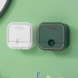 Boîte de rangement de savon créative Boîte à savon multifonctionnelle pour la lessive domestique Porte-savon mural à tiroir sans trou - Product Image 4