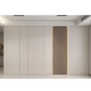 Painel de parede de bambu moderno à prova d'água, material de decoração de parede para hotéis e apartamentos, fundo de TV de instalação rápida