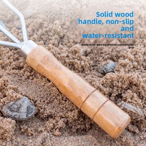 Nouveau Râteau de plage galvanisé épaissi argenté-brun pour ameublir la terre, ramasser les feuilles et les coquillages, spécialisé et durable - Product Image 1