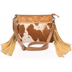   Bolso Bandolera de Piel Vacuna Natural para Mujer, Marca Merbaa, con Correa Ajustable - Product Image 3
