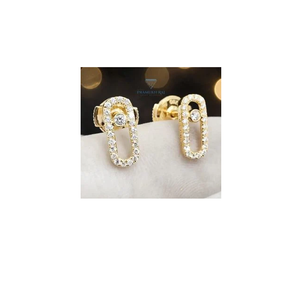 Pendientes de Diamantes en Oro Amarillo de 18K para Damas, Joyería Fina y Elegante para Uso Diario, Eventos Nupciales y Celebraciones - Product Image 2