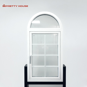 Fenêtres demi-ronde sur mesure Prettyhouse NFRC, noires et blanches, double vitrage insonorisé, en aluminium avec grille décorative - Product Image 4
