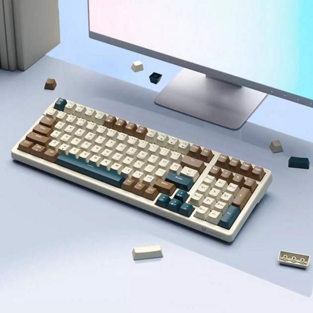 Sensoni Three-Mode Wireless Mechanical Keyboard 78 Keys Hot Swappable RGB Backlit Programmable Custom Color Design for Laptop PC