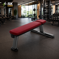 Banc plat robuste SK Commercial, 3,0 mm, acier Q235, banc d'haltères professionnel pour la musculation, pour club de fitness commercial