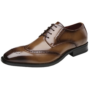 <span class=keywords><strong>Scarpe</strong></span> Formali da <span class=keywords><strong>Uomo</strong></span> in Pelle con Decorazioni Brogue, Allacciatura Traspirante e Punta Quadrata - Product Image 4