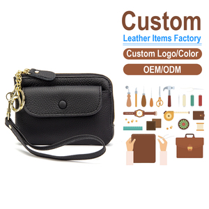 Genuine Leather Top Grain Cowhide Coin <b>Purse</b>, Women's Wristlet Wallet, OEM/ODM Custom Factory, Portable <b>Small</b> Pouch - Product Image 1