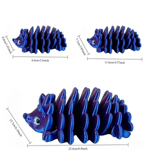 Adorno de Erizo Modelo Animal Contemporáneo Monocromático Impreso en 3D, Artesanía con Articulaciones Móviles, Regalo, Juguete, Graduación, Boda, Condolencias - Product Image 2