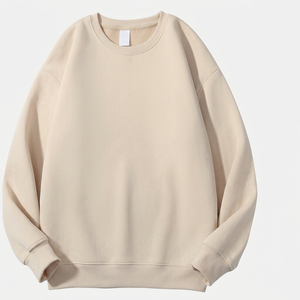 Men's Winter <b>Warm</b> <b>Fleece</b> Pullover Sweatshirt-100% Cotton Crew Neck Regular Fit Quick Dry Solid Casual 260g Anti-Wrinkle - Product Image 1