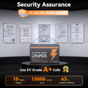 Pack de 2 batteries au lithium LiFePO4 12V 100Ah Groupe 31 avec BMS 100A intégré, protection contre les basses températures, rechargeable jusqu'à 15000 cycles, pour VR, fabriqué en Chine - Product Image 4