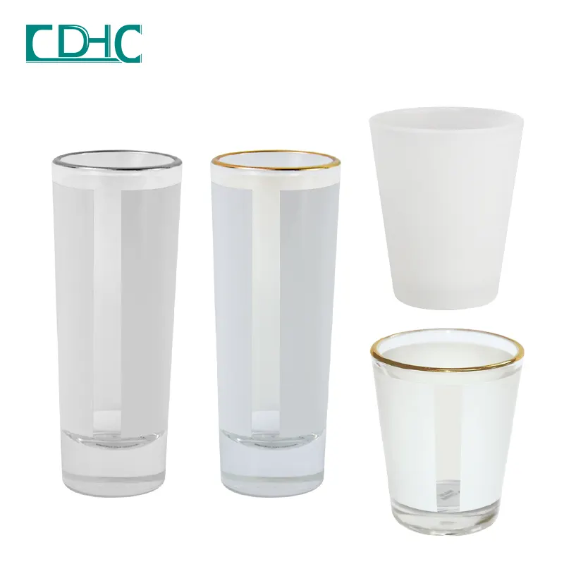 Factory wholesale custom design accepted 1.5oz 3oz shot glass cup frosted sublimation blank straight Gin whisky liquor glass cup