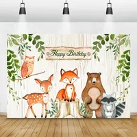 Tropical jungle safari 1st wild birthday party for a newborn baby Photozone family shooting photography background photo