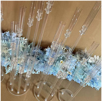 Candélabre en acrylique transparent à 6 ou 8 bras pour centres de table de mariage, support de bougies en acrylique