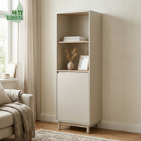 Armoire de rangement semi-ouverte haute certifiée, avec compartiments ouverts et fermés, pour salon, chambre, bureau à domicile, bibliothèque