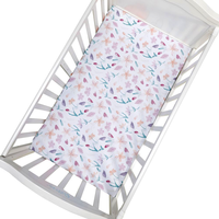 Ensemble de literie pour bébé nouveau-né imprimé extra doux Oeko-Tex Standard Drap-housse pour berceau en mousseline de coton avec élastique
