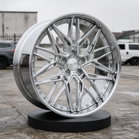 Jantes en alliage d'aluminium forgé 2 pièces, 18-24 pouces, déport de 25 mm, 6061-T6, haute performance, finition argentée, pour berlines de luxe et supercars