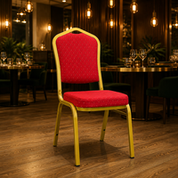 Chaise de banquet empilable robuste, rouge, rembourrée, pour mariage, fête, hôtel, salon, salle à manger, moderne