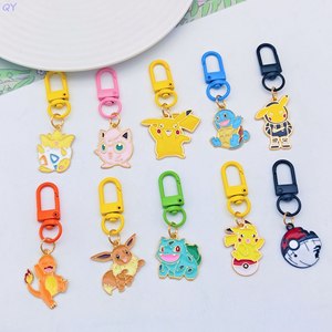 QY Enamel Keychain anime Charmander Eevee Metal Pendant Cartoon Anime Bag <b>Clip</b> Key Ring Fans - Product Image 1