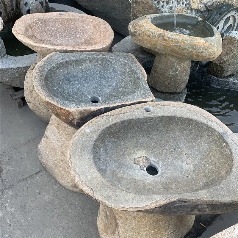 Piedistallo giardino lavabo bagno lavabo lavabo in granito per decorazione esterna fiume pietra rettangolo moderno prezzo di fabbrica naturale