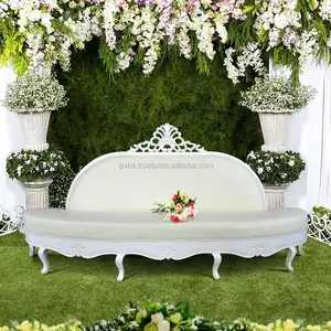Kraliyet düğün kanepesi Halfmoon zarif beyaz renk